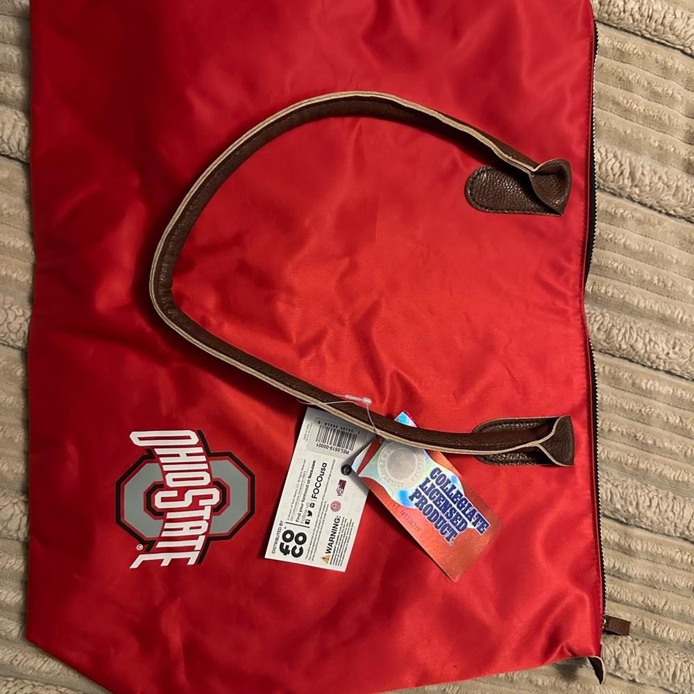 Ohio State Red Tote Bag with Brown Trim nwt